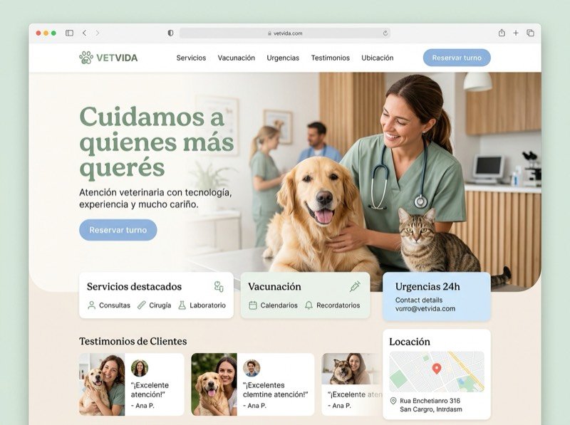 Página web para veterinarias y pet shops